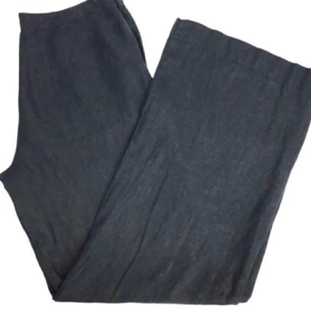 CABI 100% linen wide leg trousers sz 8 style #335